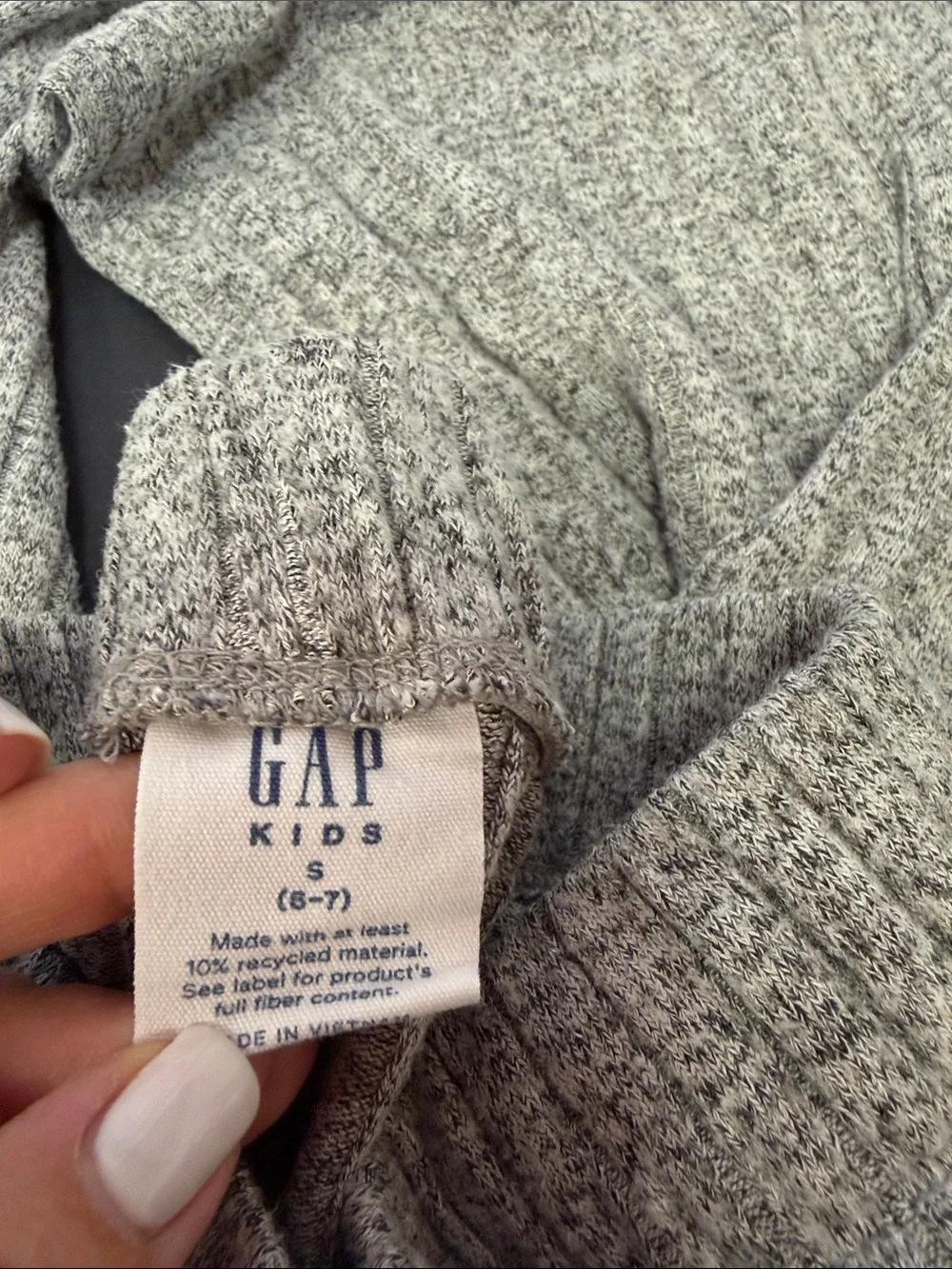 GAP girls Softspun Wide-Leg Rib Pants Heather Gray small (6-7)
